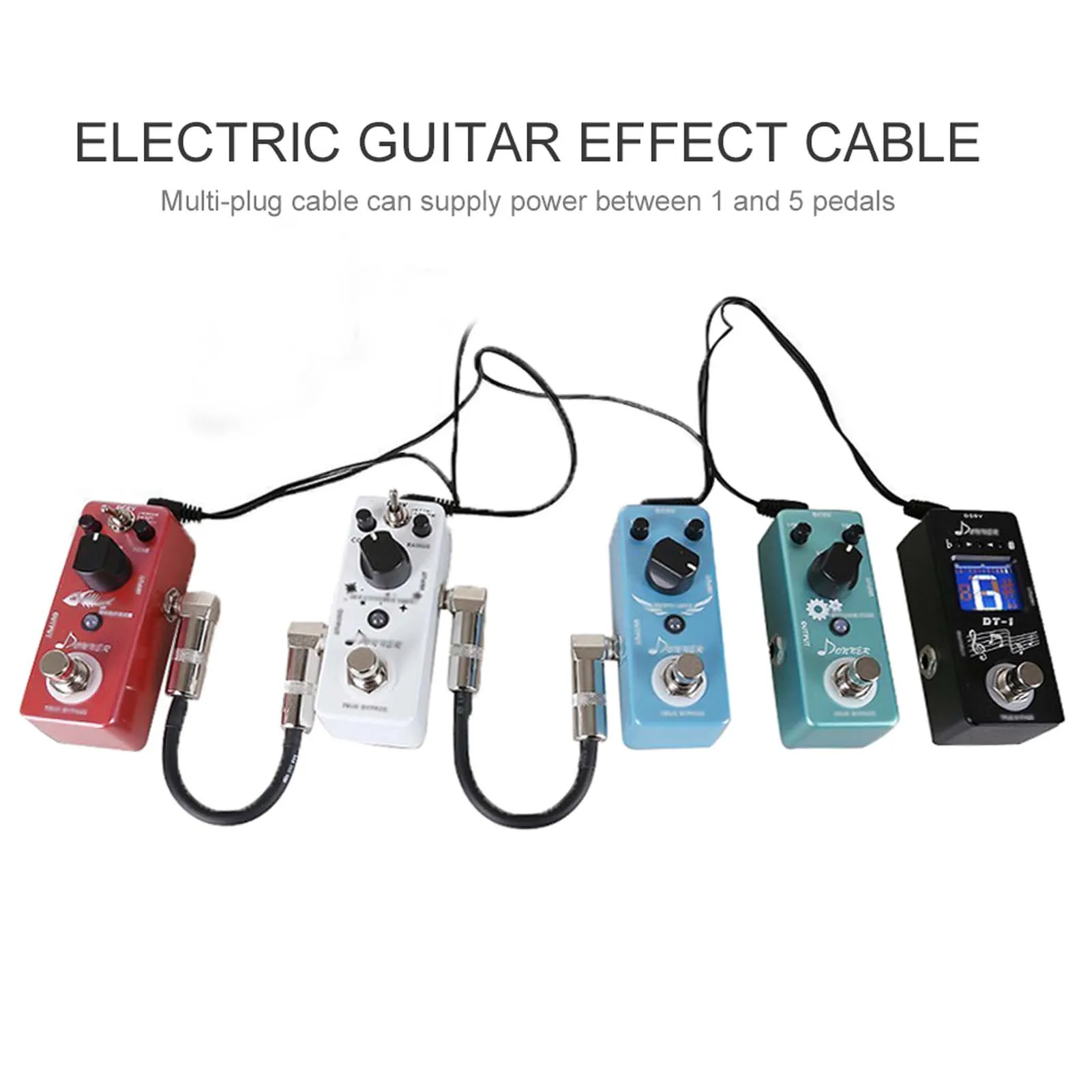 Guitar Effect Pedal Cable 5 Way Electrode Daisy Chain Cable for Guitar Effects Power Supply Adapter Splitter Power Cable Guitar
