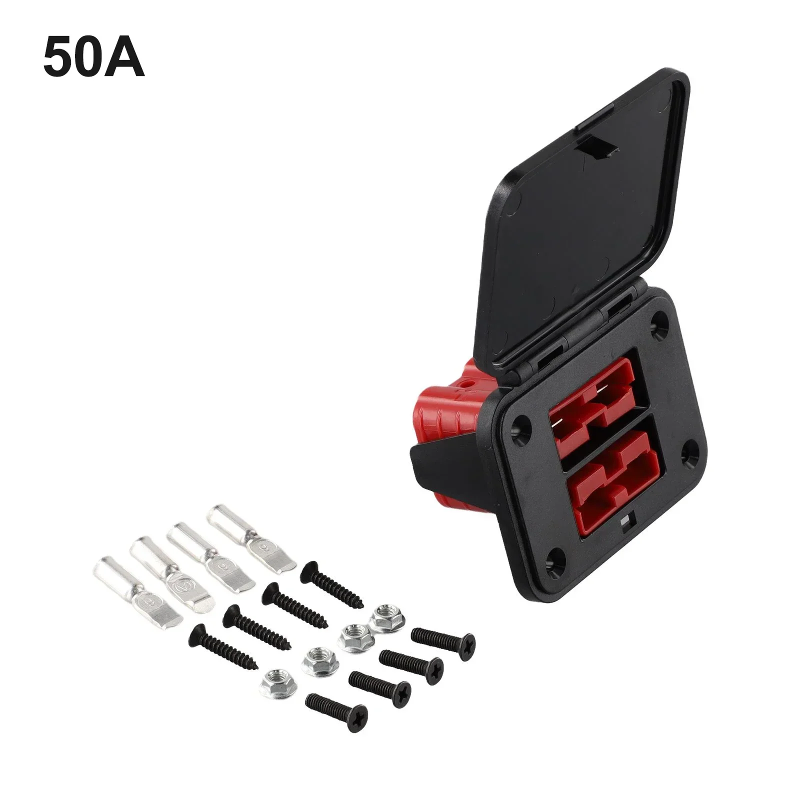 1pc 50A Twin Dual Flush Mount For  Plug Connector Flush Mounts Brackets Panel Cover For Caravan Yacht Panels