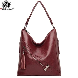 Fashion Tassel Handbags Women Shoulder Bags Designer Large Tote Ladies Travel Hand Bag Quality Leather Crossbody Bags Female