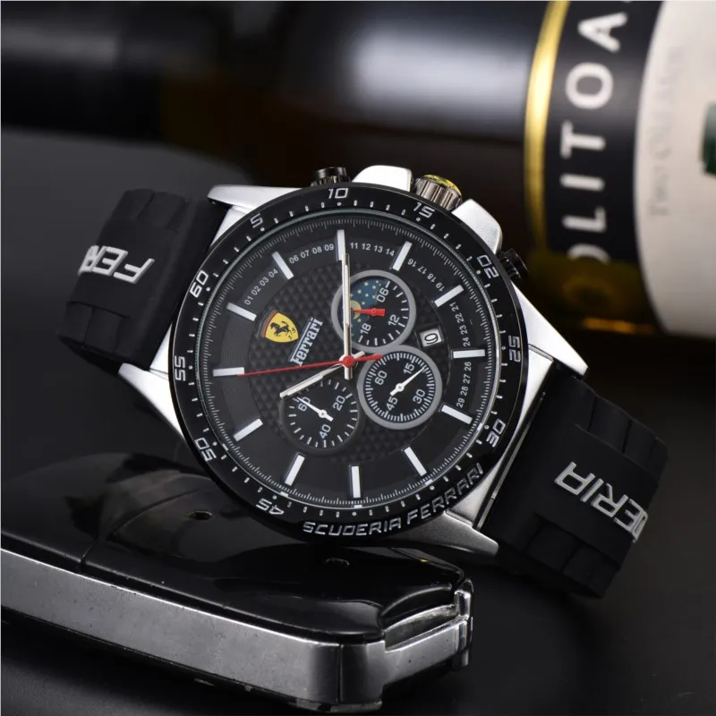 جديد الإبداعية الرجال Watche كوارتز ساعات المعصم الرياضة ساعة سيليكون حزام لفيراري F430 Stradale روما العنكبوت SF90 LaFerrari #4