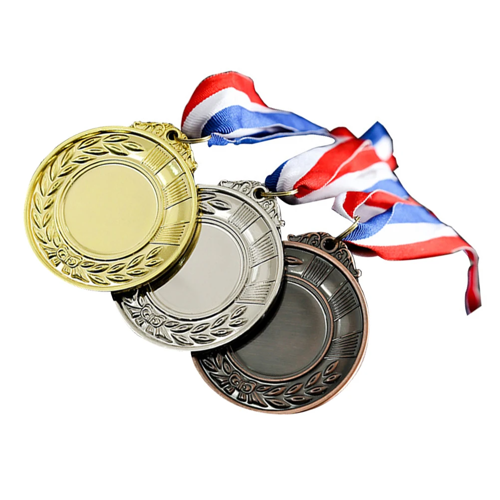 

3 Pcs Zinc Alloy Medals for Award Universal Gold Silver Bronze Sports Events Competition Practical Durable Prize Toy Memorabilia