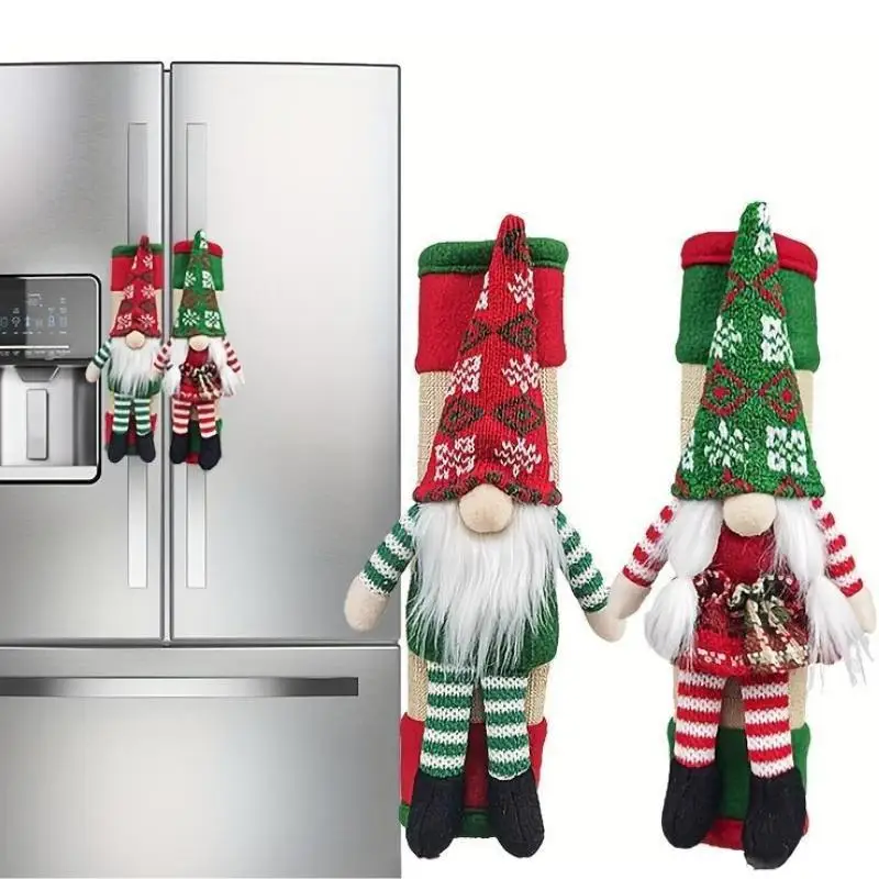 1 Set of Nordic-Style Fun Dwarf-Shaped Refrigerator Door Handle Covers, Kitchen Appliance Insulation and Anti-Scalding Decorative Covers, Christmas-Themed Refrigerator and Kitchen Appliance Door Handle Covers, Decorate Refrigerators, Microwaves, and Dishwashers, Create a Warm Holiday Atmosphere, the Best Gift Choice for Christmas Parties, Make the Kitchen Full of Christmas Magic