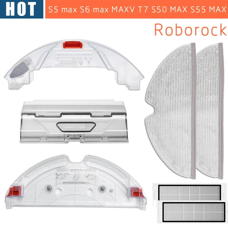 Dust Box Water Tank Tray Filter for Xiaomi Roborock S5 MAX Accessories Roborock S50 MAX S55 MAX S6 MaxV T7 Vacuum Cleaner Parts