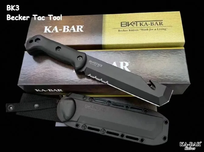 KA-BAR-BK3, Wilderness survival Hunting knife Emergency rescue tool Fishing Mountain Diving Camping Outdoor knife