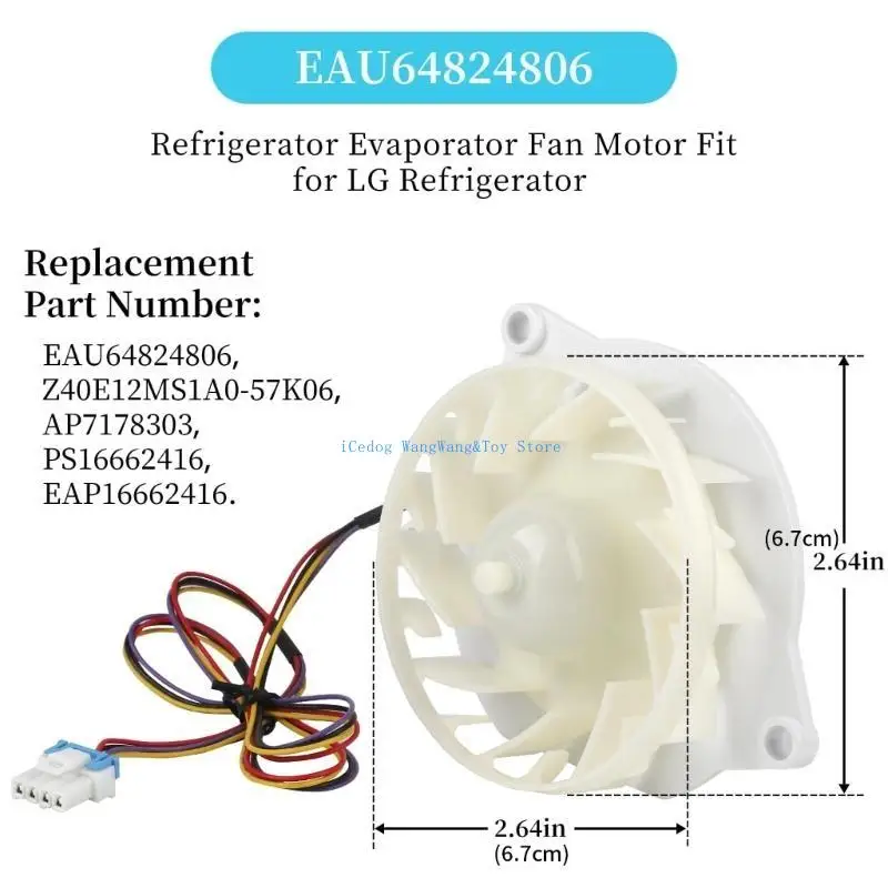 Molf Quiet Evaporator Fan Fan Motor Component Component Replacement Accessorie