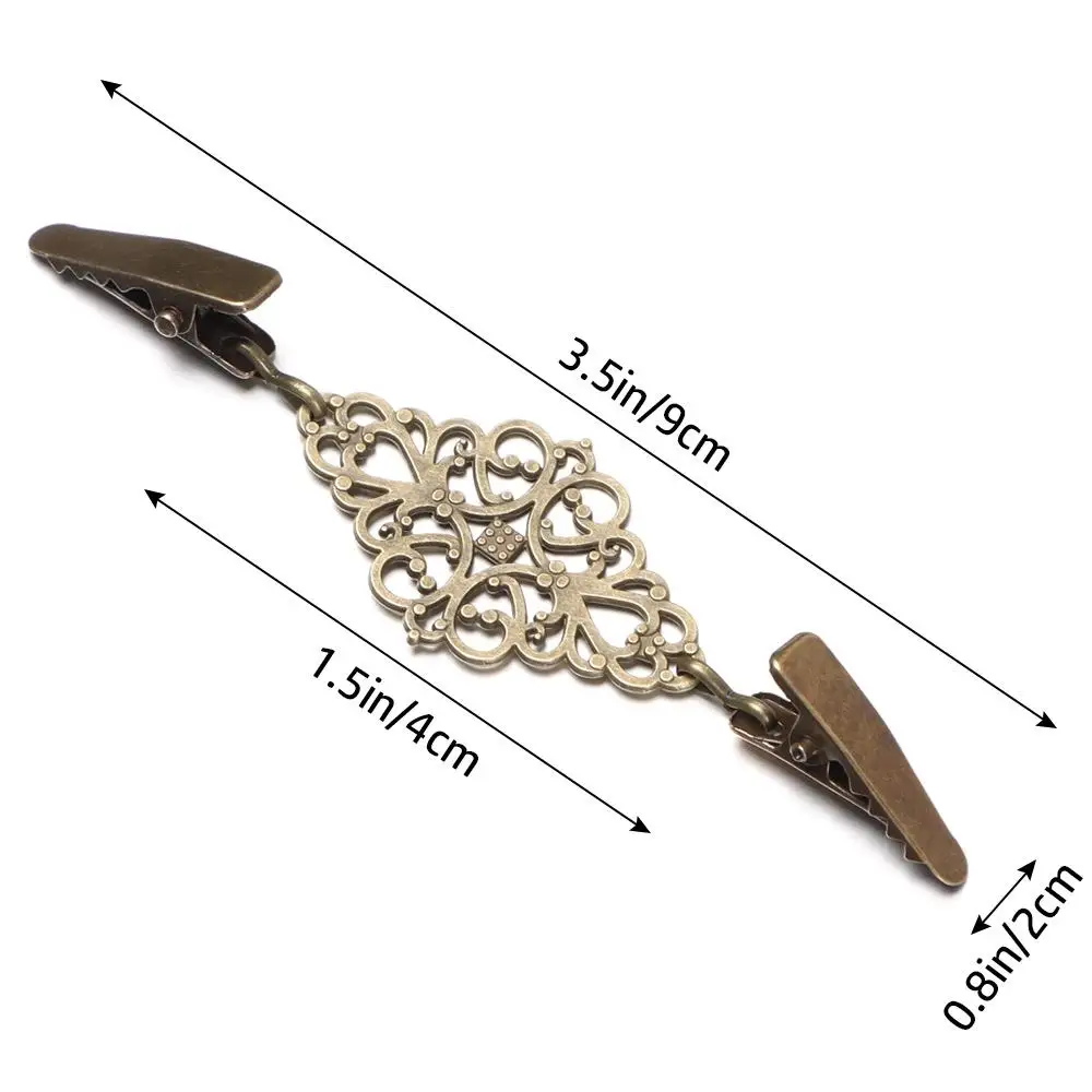 Women Cardigan Sweater Blouse Shawl Clips Shirt Collar Retro Duck Clip Clasps Charm Accessories