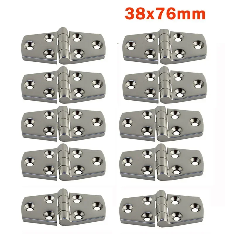 

10Pcs Durable Stainless Steel 76*38*4mm/102*38*4mm Boat/ Door Hinge Stamping Cabinet Marine Hardware Thickness 4.5cm