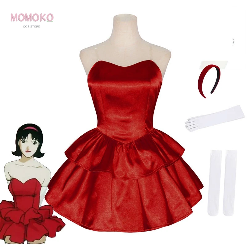 Anime Perfect Movie Blue Mima Kirigoe Cosplay Costumes Wig Red Dress Women Halloween Scary Cartoon Party Roleplay Fancy Outfit