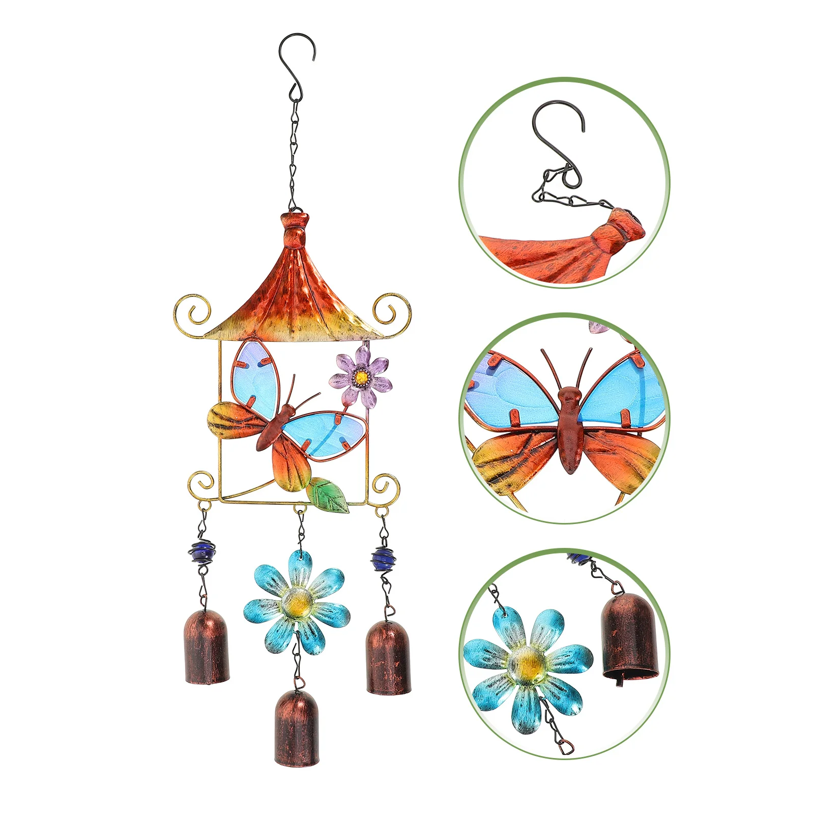 

Delicate Wind Chime Butterfly Pendant Creative Wear-Resistant Bell Ornament for Patio Garden Door Hanging Decor Home Accessories