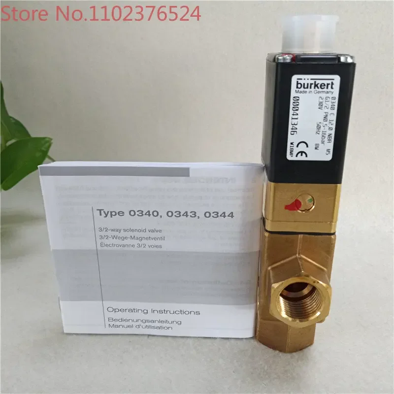 Solenoid valve 0340 two-position three-way long closed normally open DN8.0 brass 0.5-16bar 0