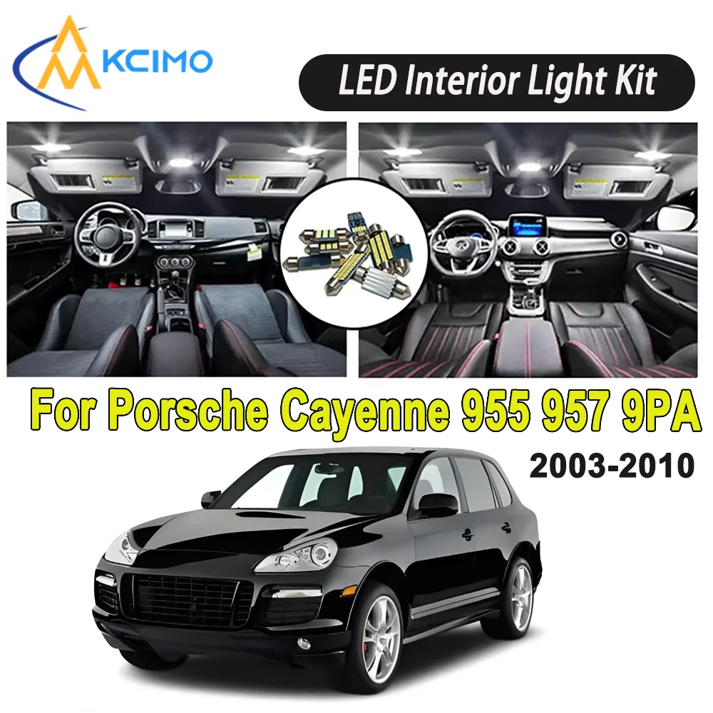 

New Light Bulb For Porsche Cayenne 955 957 9PA (2003-2010) Premium Bright LED Interior Dome Map Trunk Light Kit Car Led Lamps