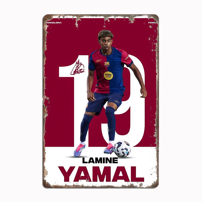 

Lamine Yamal Minimalist Football Player Retro Metal Poster Sign Club Mural Wall Art Plaque Tin Sign Room Decoration Home Decor