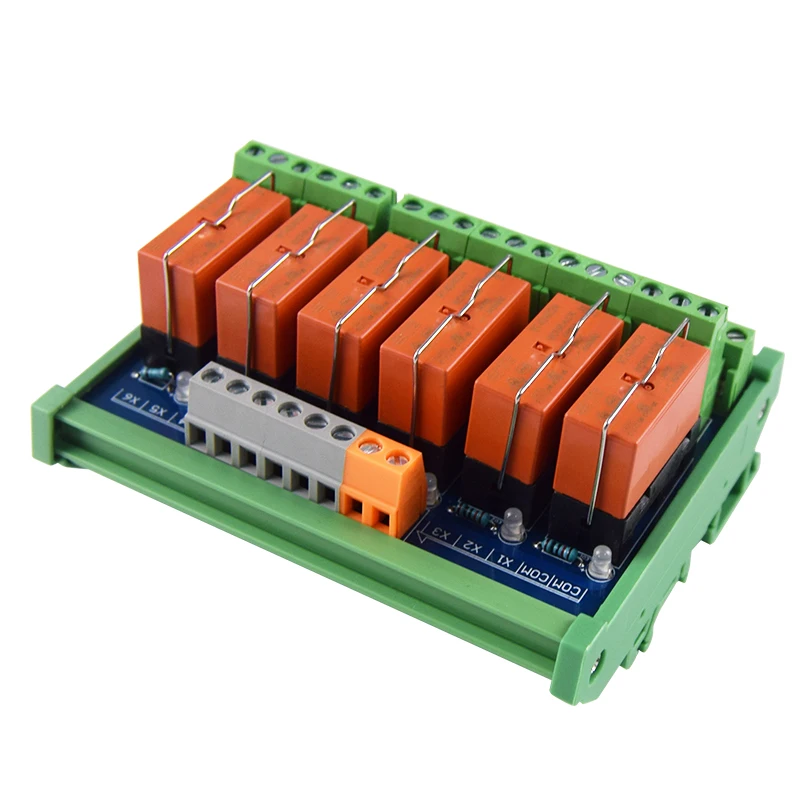 

Huaqingjun 6-Channel DPDT 8 Pins Electromagnetic Relays Taike Relay Module for PLC