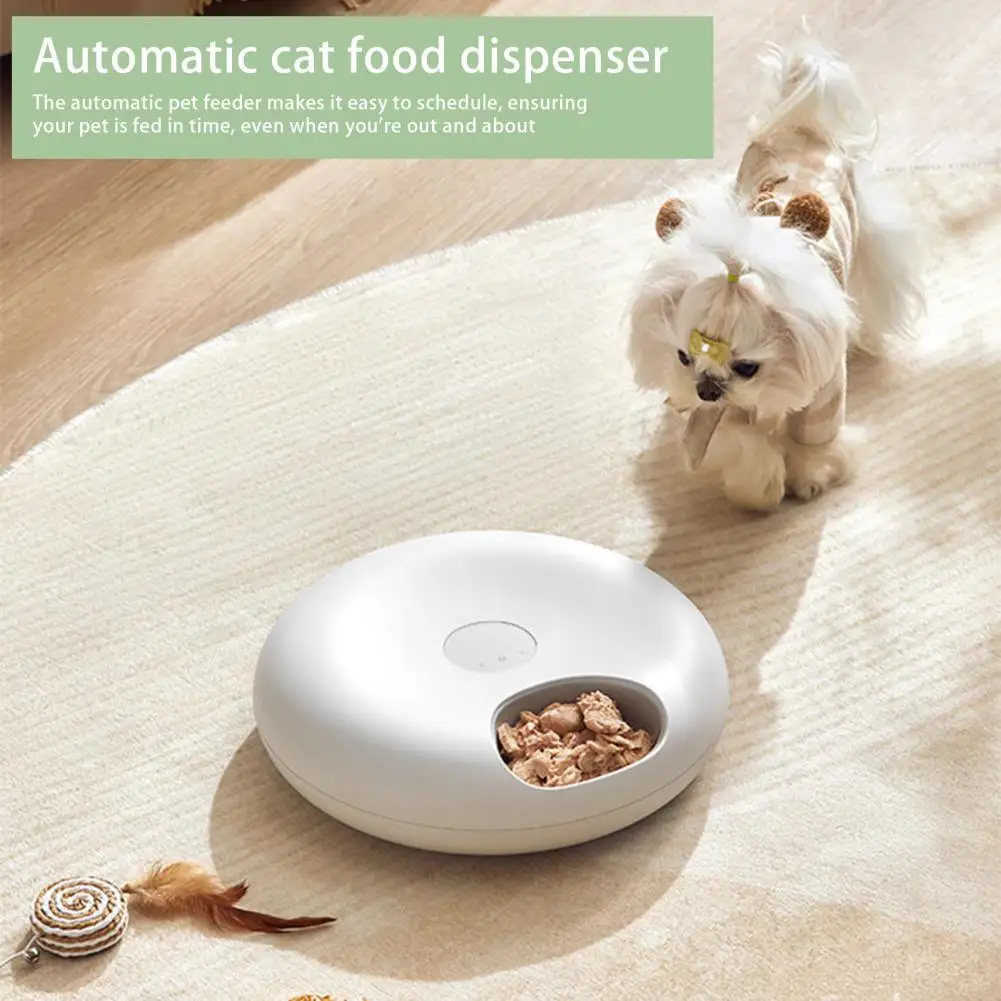 Automatic Pet Feeder Cordless Wet Food Dispenser for Cats Dogs Rechargeable LCD Touch Screen BPA-Free 6 Meals Auto Feeder