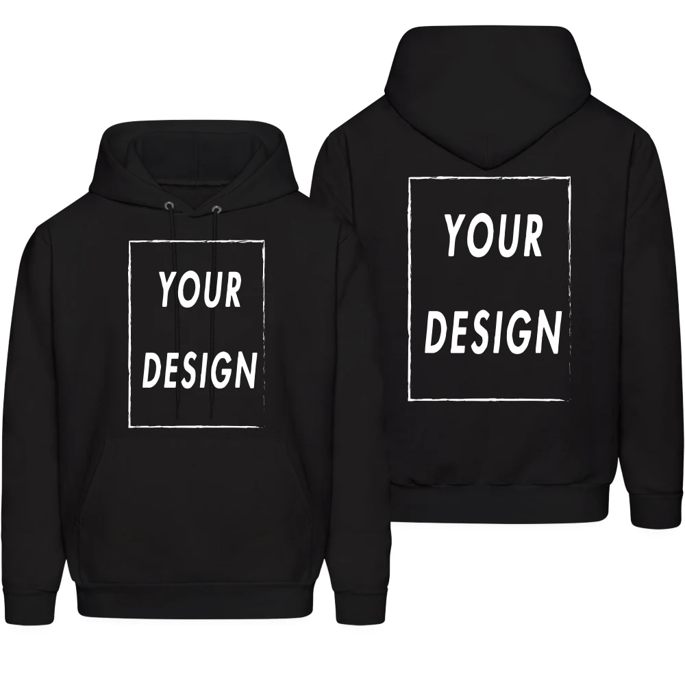 Custom Hoodies Sweatshirt Add Your Design Front and Back Both Side Long Sleeve Heavy Weight Warm Men Women Hooded Tops