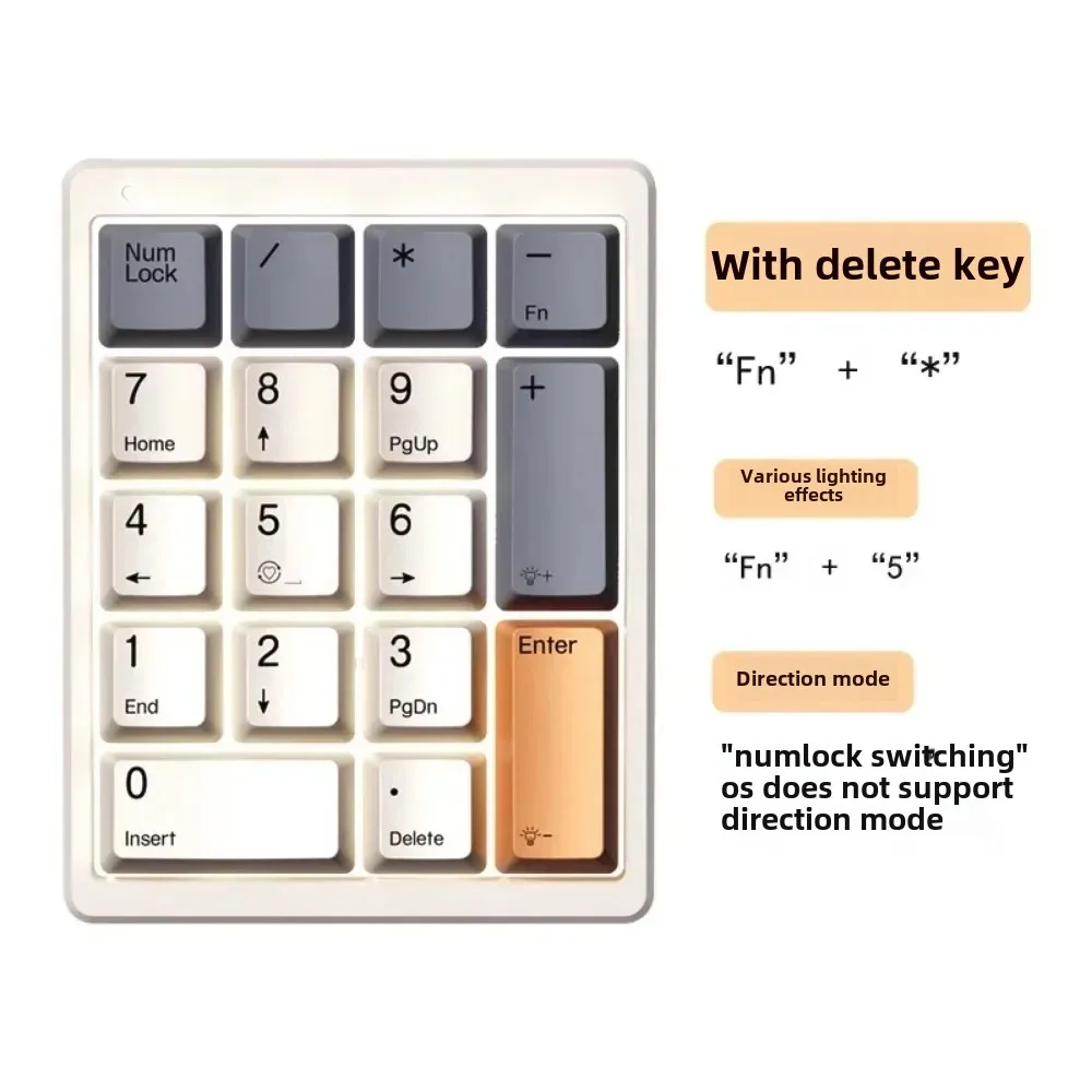 ChiShang MagicForce MF17 Number Keypad Mini Mechanical Keyboard Type-c White LED Wired for PC Laptop Office Finance Bank Cashier