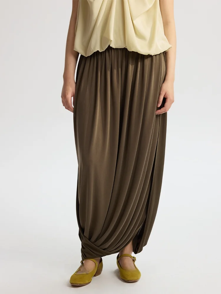 

Original Design Classica Stand-Cut Pleated f Skirt Summer Series 2025 LINGLI High Waist Irregular Skirt Polyester Vi...