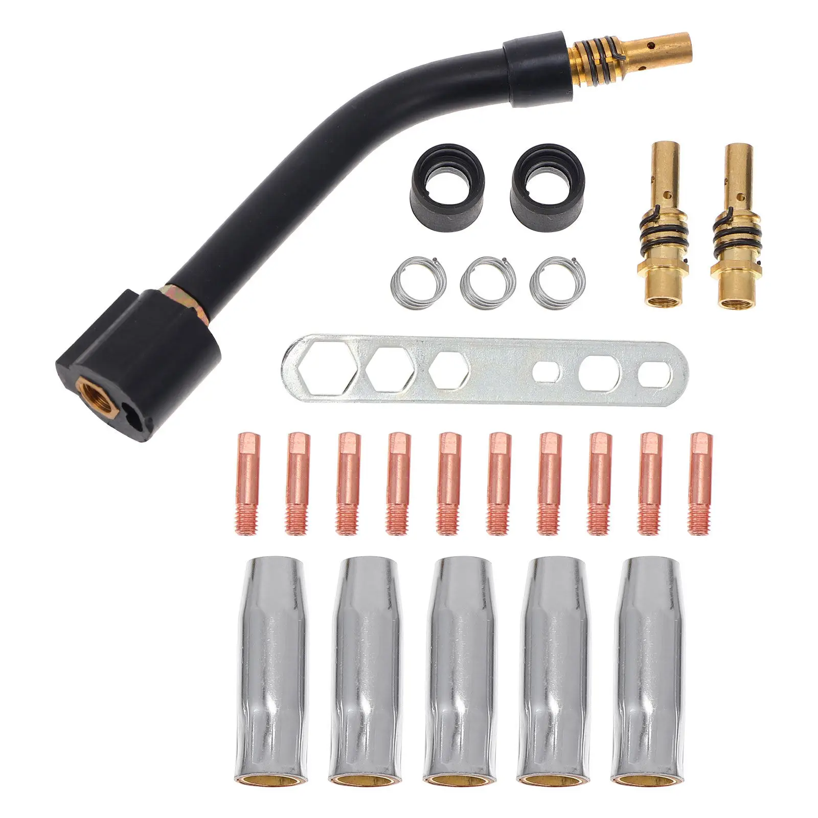 24Pcs Welding Gun Accessory Kit Copper Mig Welder Tip Nozzle Diffuser Holder Compatible Mb15ak Torch Welding Torch Kit