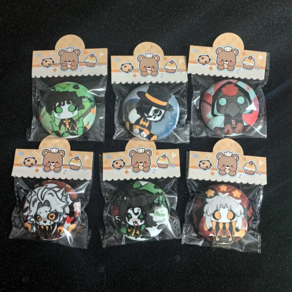 Game Cute Freak Circus Pierrot Harlequin 58MM Plush Badge Cartoon Figure Brooch Pins Backpack Jewelry Accessories Gift Cosplay