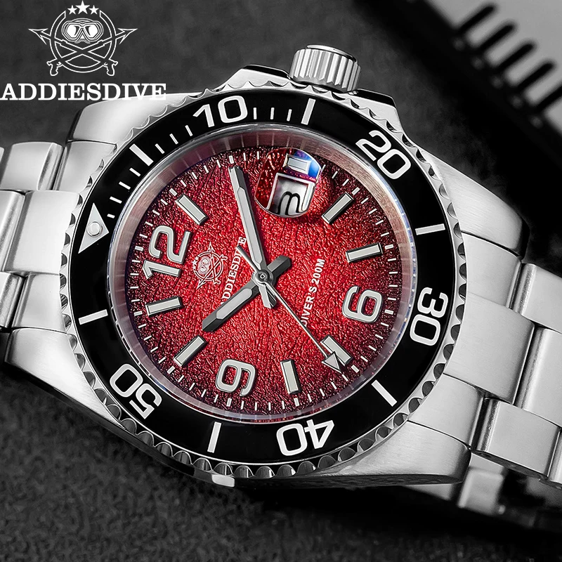 

ADDIESDIVE 41mm Watches Japan 2115 Quartz Movement Luminous 200m Waterproof Dive Ceramic Bezel 316L Stainless Steel Man Watches