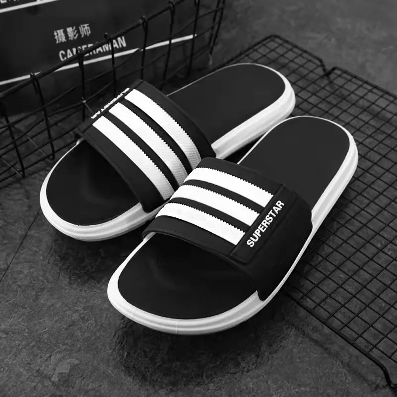 Sommer Herren-Slides, Hausschuhe für Drinnen und Draußen, Strand-Pantoffeln, Weiche Schlafzimmer-Slipper, Bestseller in Übergrößen – Detail 4