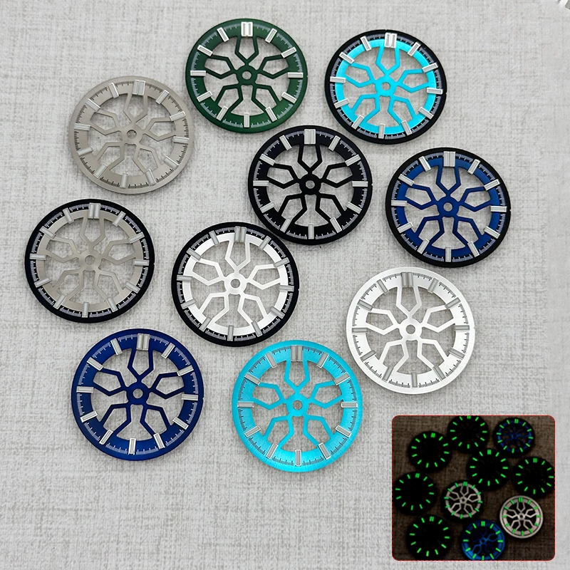 

28.5mm Dial: Sunburst Skeleton Dial Compatible with NH35 NH36 NH38 NH70 NH71 and NH72 Automatic Movement Watch Components