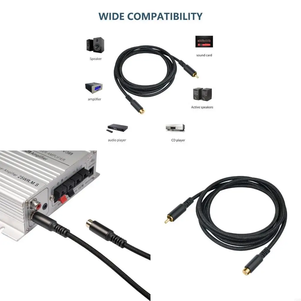 J1HD Robust Music Male to Female Cable Enhanced Quality Extension Cable for Amplifiers Brilliant Sound Quality