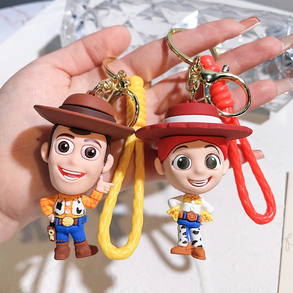 Toy Story Keychain Cute Three Eyes Alien Keyring Pendant Kawaii Disney Bag Accessories Decorative Gift Key Chain Girls