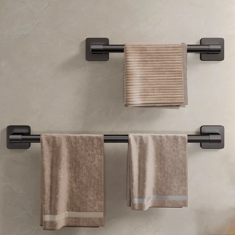 Towel rack bathroom punch-free wall-mounted storage rack bathroom towel single rod toilet storage double rod