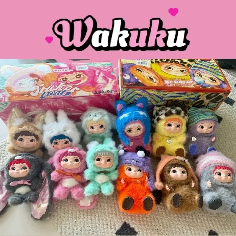 

Wakuku V1 V2 Fox Bunny Trickor Treat Mystery Box Cute Anime Doll Action Figure Keychain Surprise Toy