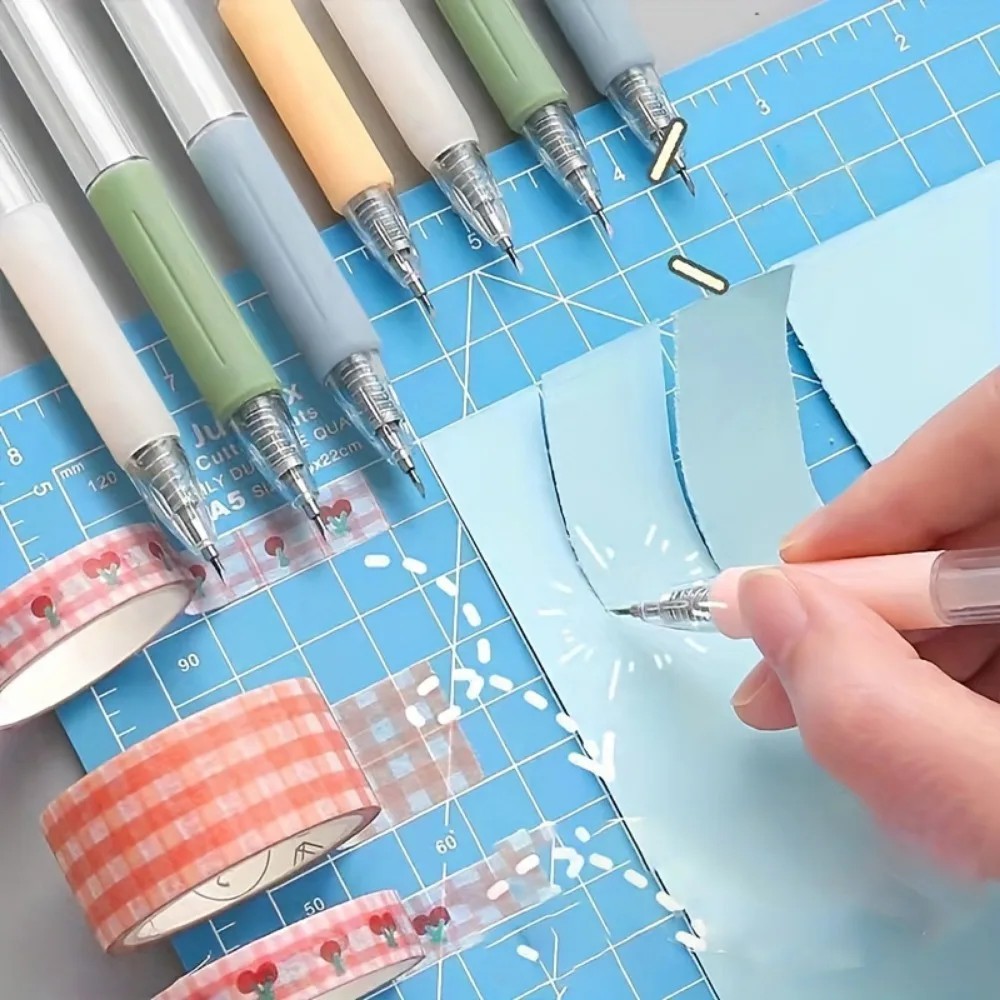 2pcs Random Color Retractable Craft Knives - Press-And-Stretch Pencil Sharpener, Suitable for Paper, Card Making, and Unboxing