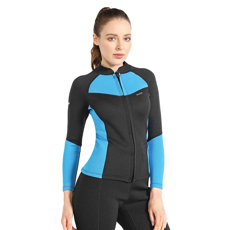 1.5mm wetsuit women's long-sleeved split wetsuit cold-proof, warm and sun-proof swimming surf suit top