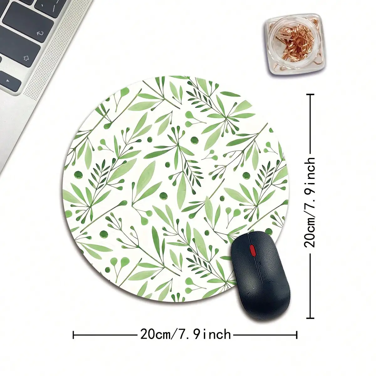 Flower And Flower Design Circular Mouse Pad, High-Quality Textured Mouse Pad, Made Of Lycra Cloth Washable Mouse Pad, Size 20 * 20 Cm Anti Slip Rubber Base Small Mouse Pad, Weighing 47g Per Piece