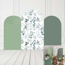 Mehofond Custom 2-Sided Green Ripples Leaves Wedding Birthday Baby Shower Covers Chiara Arch Background Decor Backdrop Photo