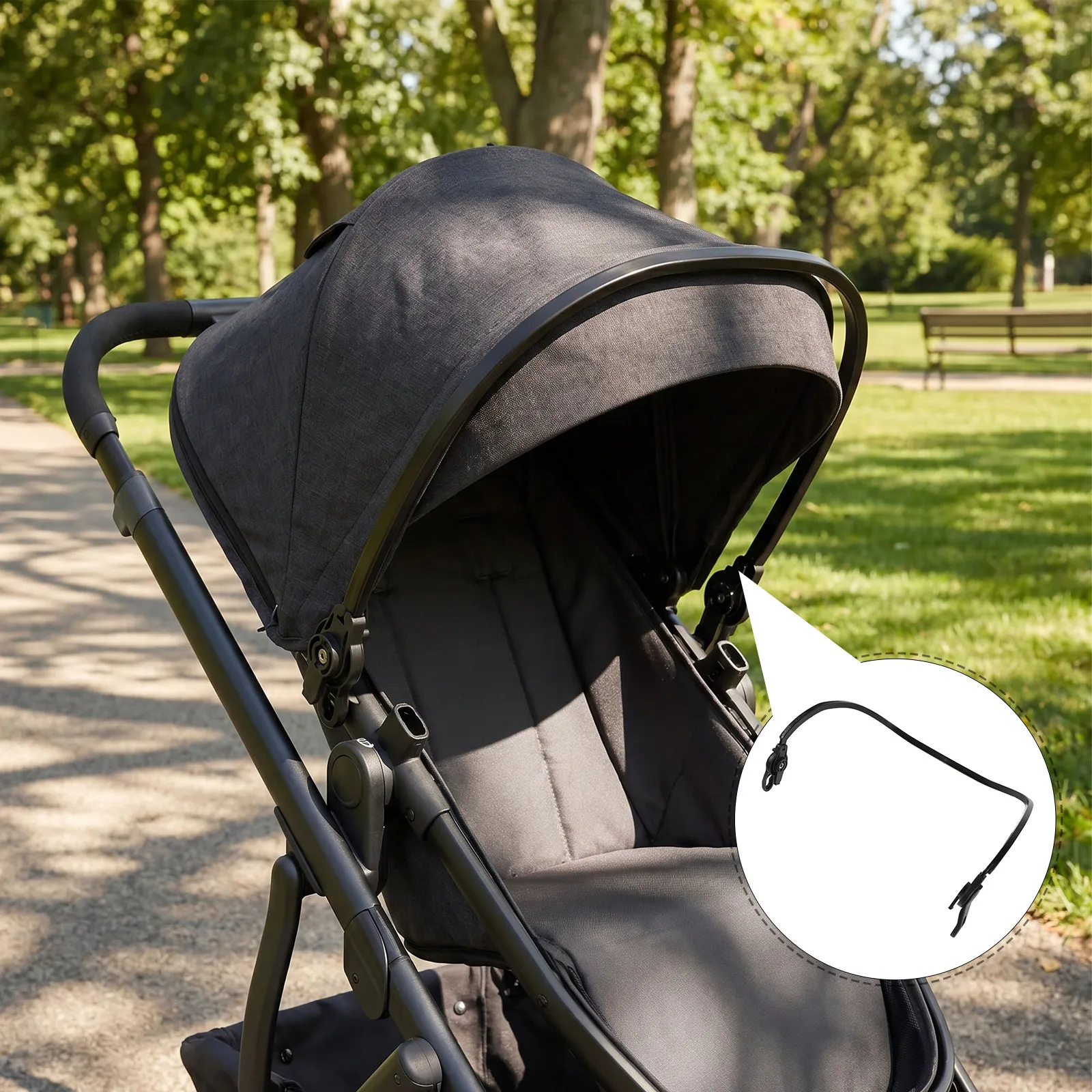1Set Stroller Sun Canopy Rod Plastic Curved Pushchair Awning Support Bar Baby Carriage Shade Clip Repair Frame Replacement