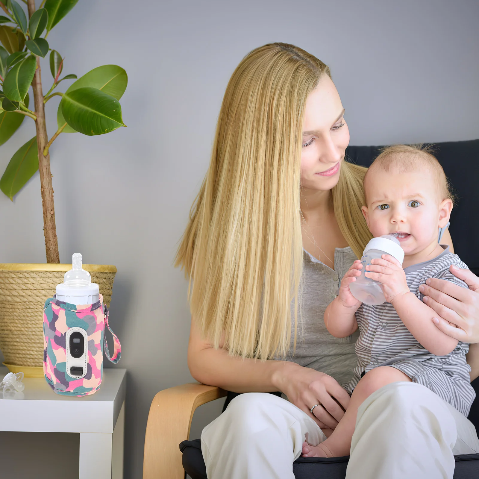 

Портативный цифровой подогреватель бутылочек с молоком, уличный дорожный контроль температуры, многоразовый подогреватель бутылочек для грудного молока