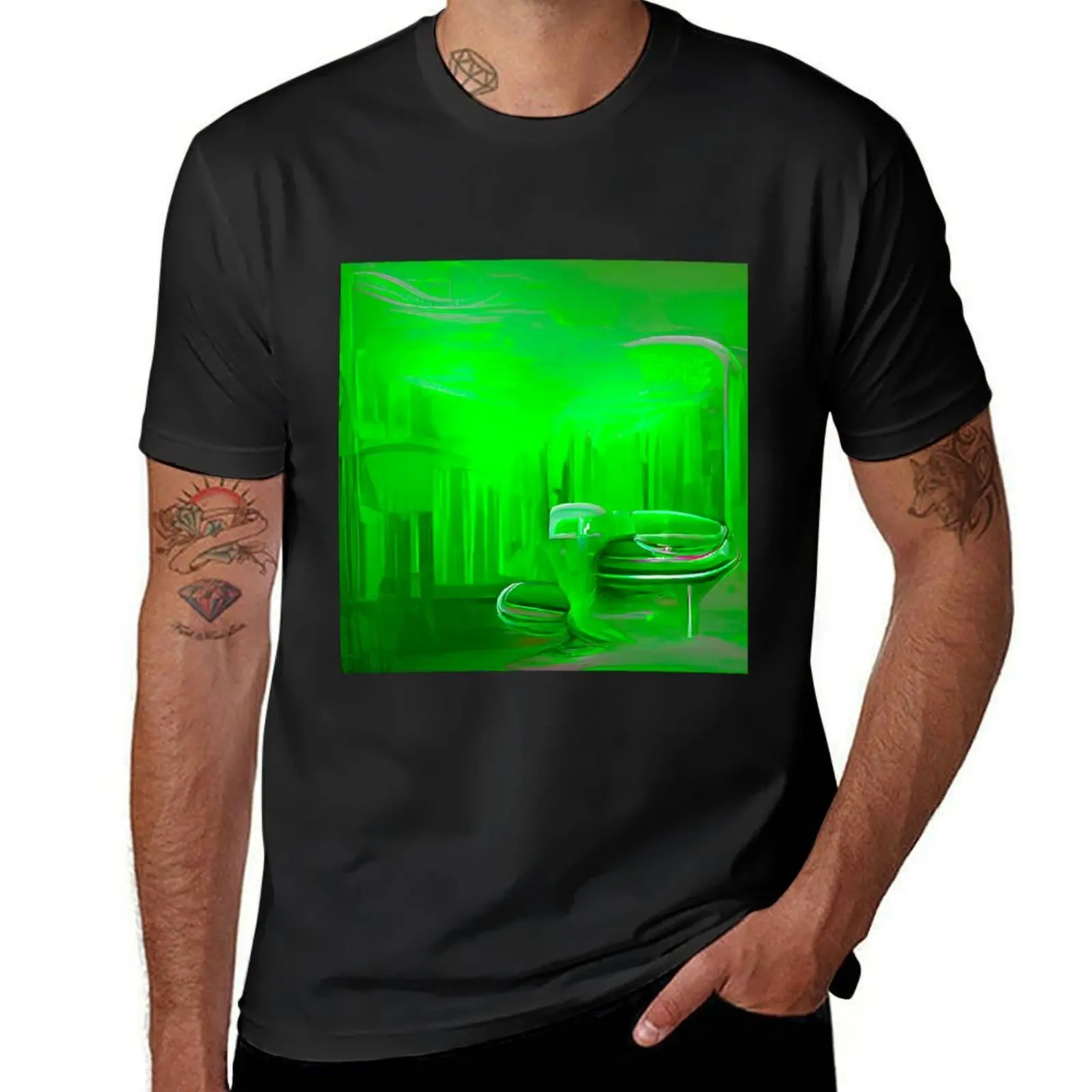 Emerald Elegance: Intricate Green Pattern Design T-Shirt cute tops Aesthetic clothing sublime anime mens graphic t-shirts