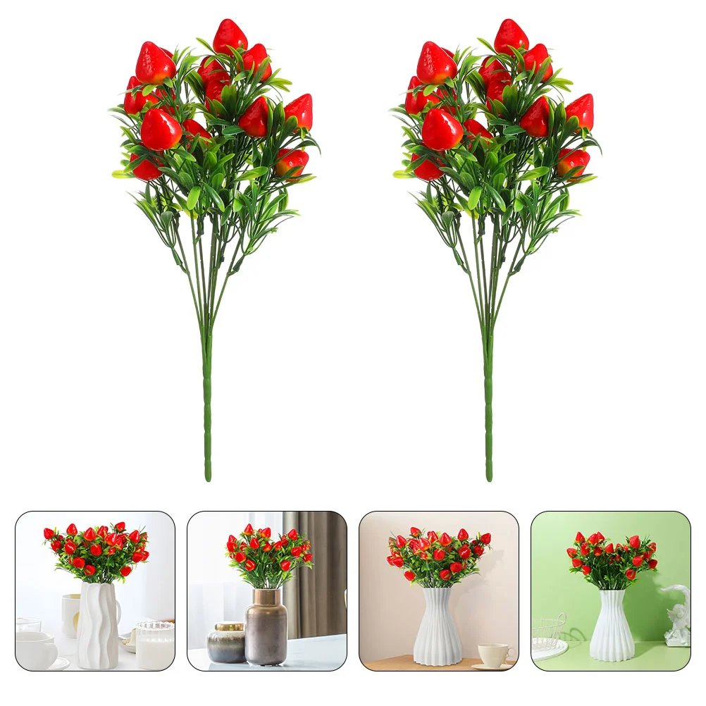 

6 Pcs Strawberry Simulation Bouquet Fake Artificial Strawberries Strawberrys 2700X2100X090CM Centerpiece Faux Realistic