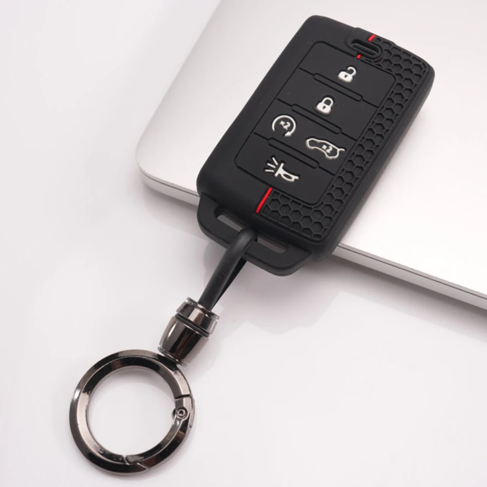 Smart Key Shell With Chain For Jeep Grand Cherokee Wrangler Compass Patriot Cherokee Renegade Commander Gladiator Liberty