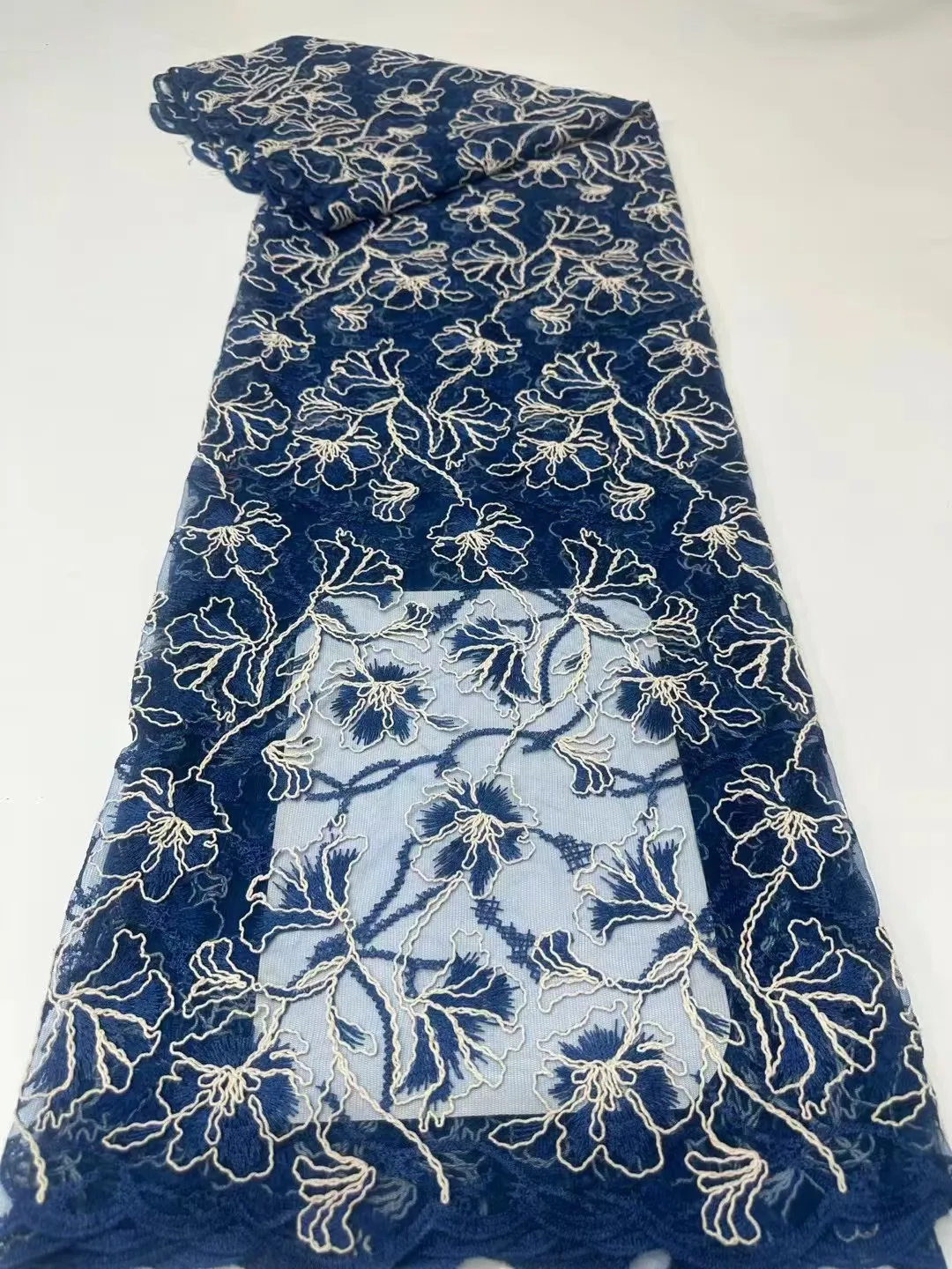 

African Net Lace Fabric Embroidery 2026 High Quality French nigerian Tulle for Wedding Groom Nigerian Style Sewing Dresses