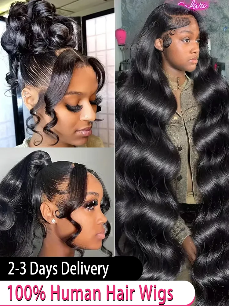 30 40 46Inch 13x6 HD Body Wave Lace Frontal Human Hair Wig 250 Density Raw Pre Plucked 13x4 360 Full Lace Front Wigs Human Hair image 2