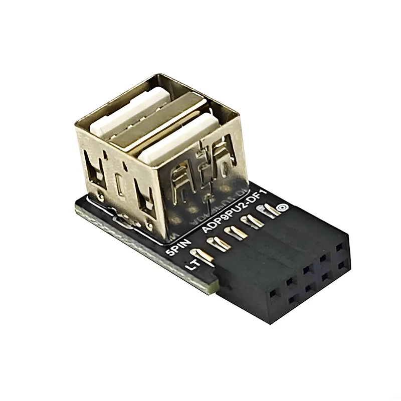 9pin Motherboard to 2 Ports USB2.0 Dual USB A 9 Pin Female Adapter Converter PCB Board Card Extender Internal Computer Connector