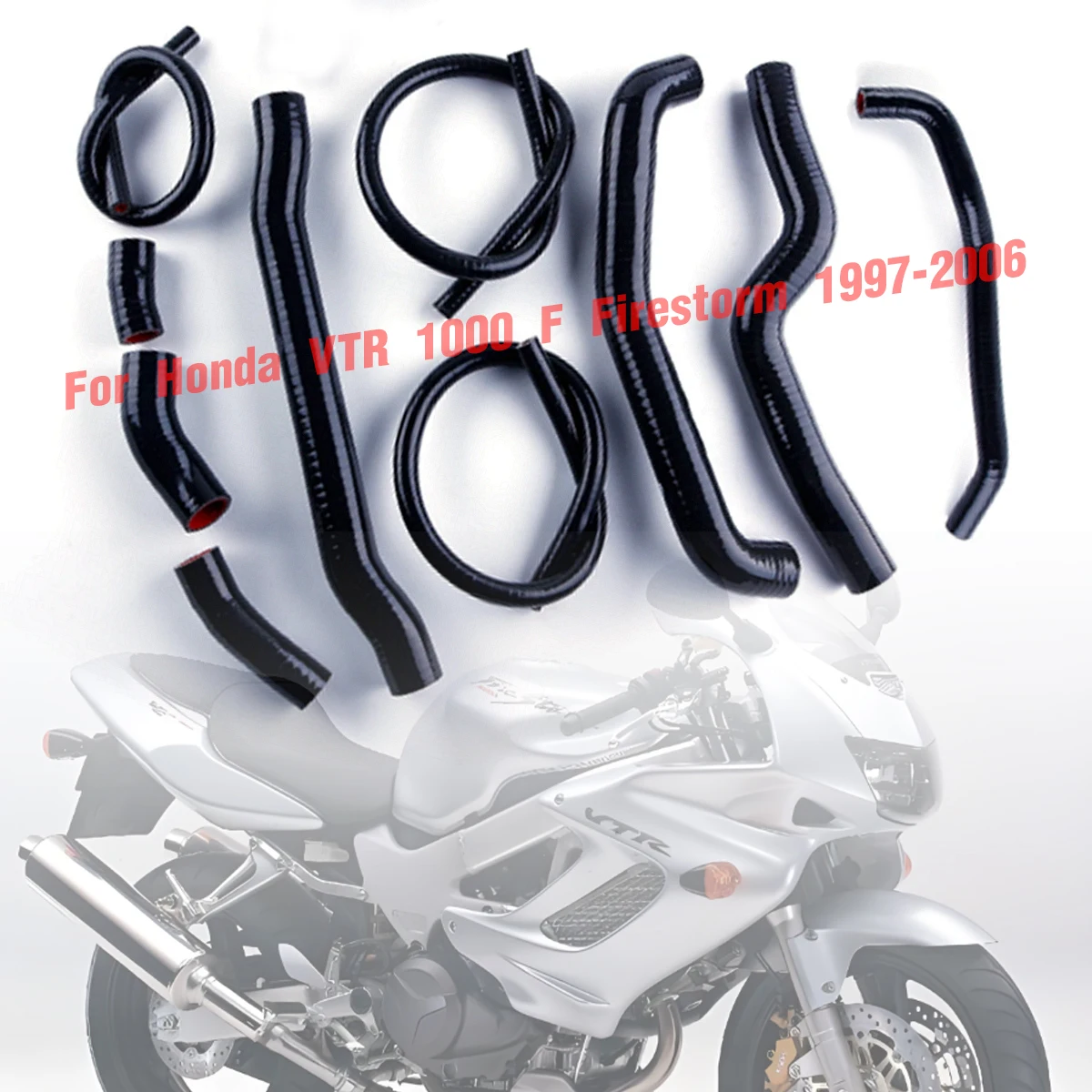 

10pcs For 1997-2006 Honda VTR1000F VTR 1000 F Firestorm Silicone Radiator Hoses Kit 1998 1999 2000 2001 2002 2003 2004 2005