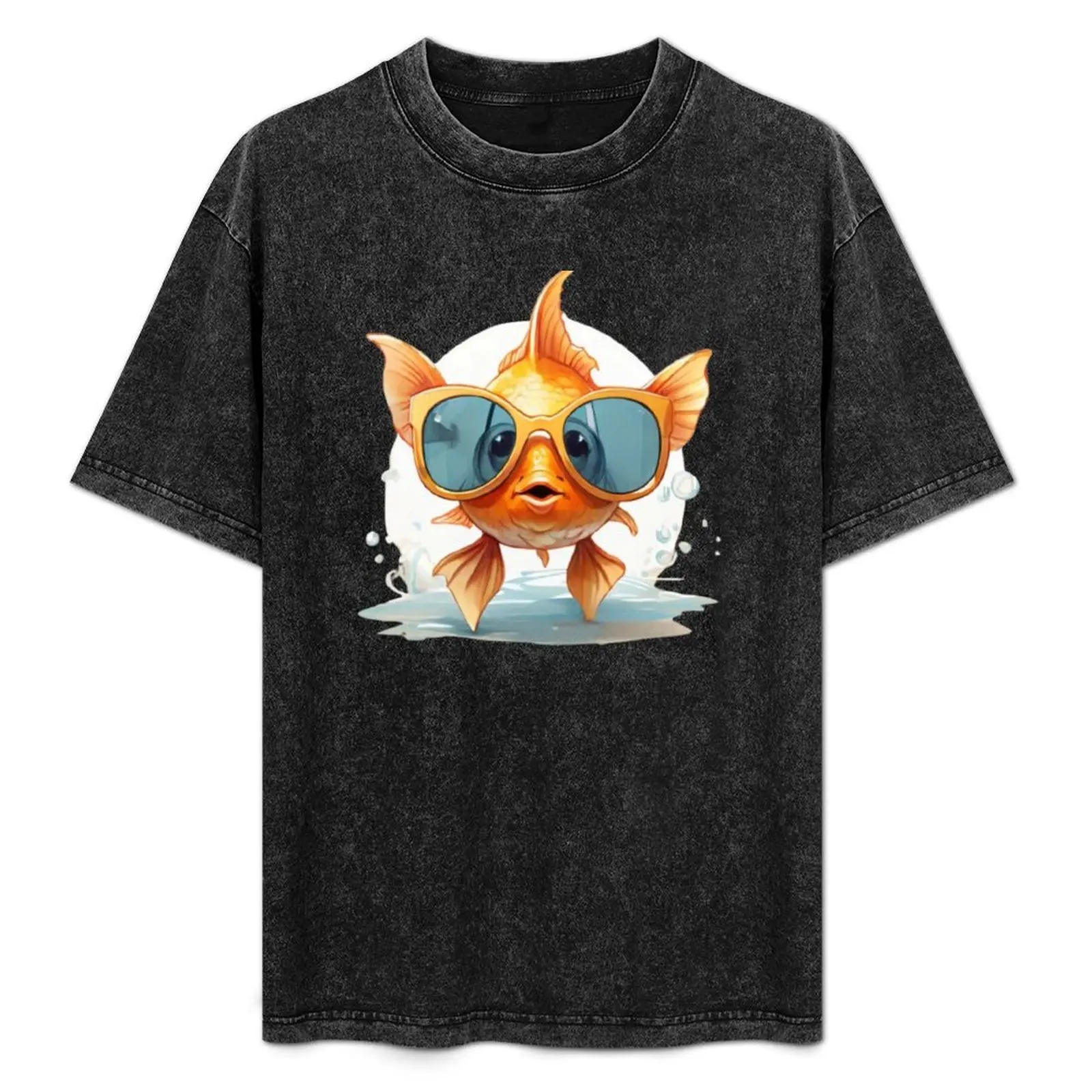

Cute, stylish goldfish in big sunglasses. T-Shirt Aesthetic clothing sweat aesthetic clothes anime t shirt for men