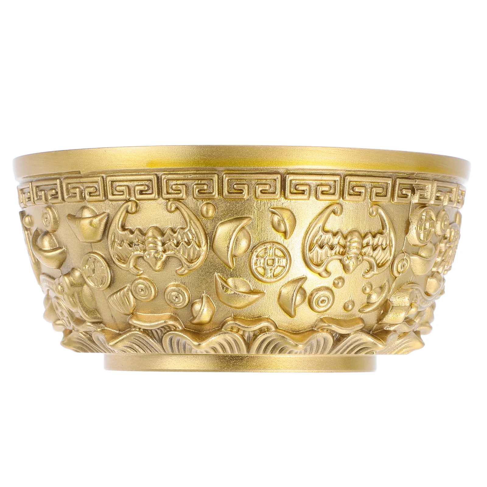 

Brass Treasure Basin Chinese Style Fortune Bowl Desktop Decoration For Home Office Decorative Offering Bowl