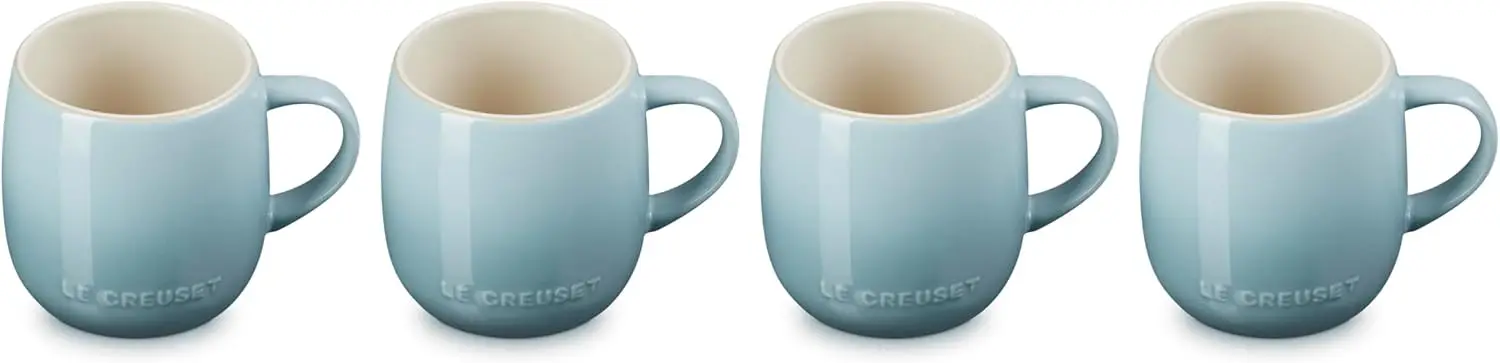 

Набор из 4 высококачественных керамических кружек, 13 унций каждая, цвет морской соли - идеально подходят для повседневного использования