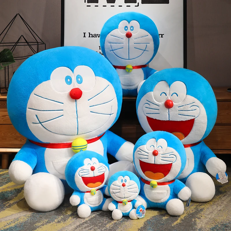 Juguetes de peluche clásicos de Doraemon, muñecos de peluche suaves de gato de dibujos animados, decoración del hogar, almohadas de felpa para dormir, regalo de cumpleaños y Navidad