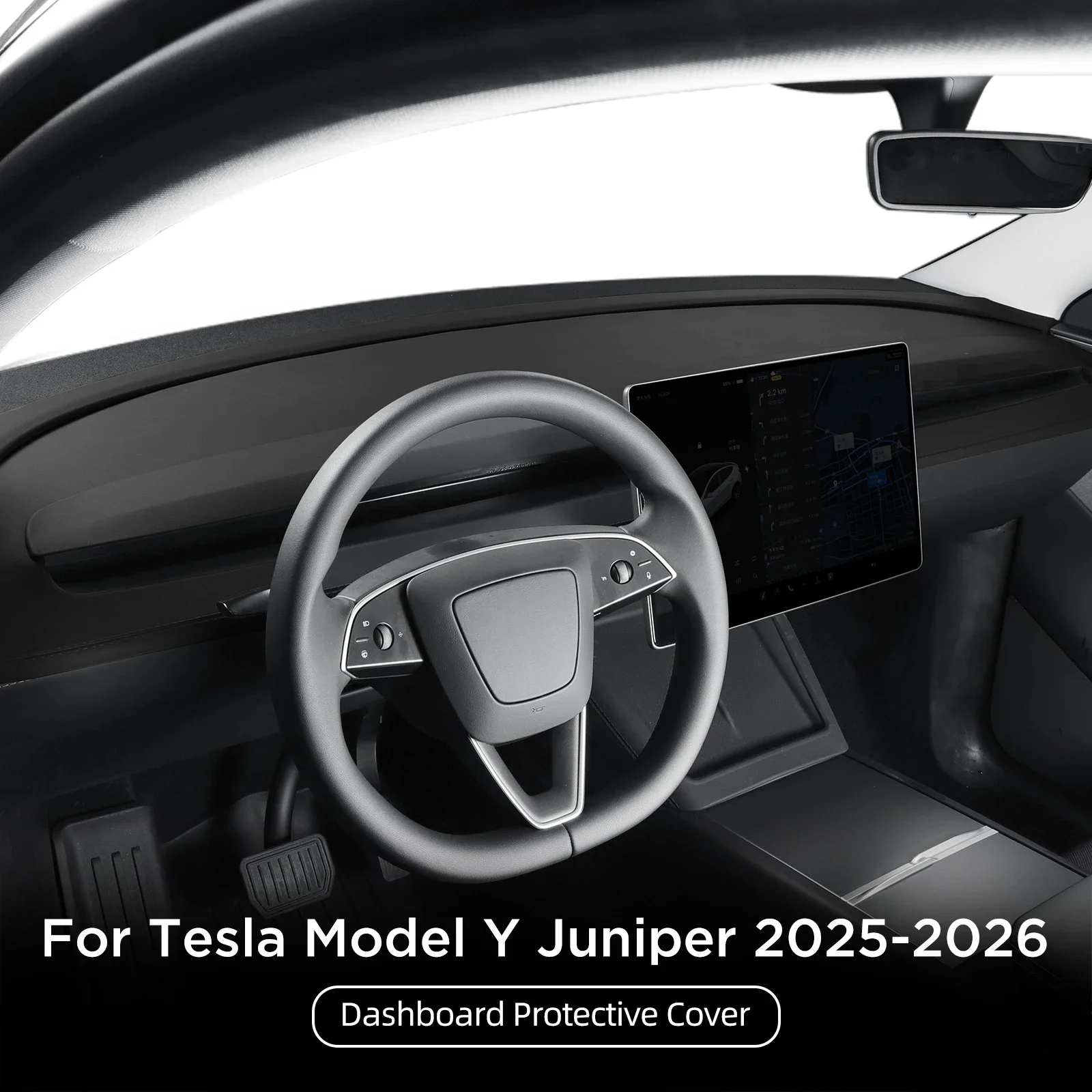 LUCKEASY Left Drive for Tesla Model Y Juniper/Model YL 2025 2026 Car Dashmat Dashboard Cover Dash Mat Light-Proof Pad Protect