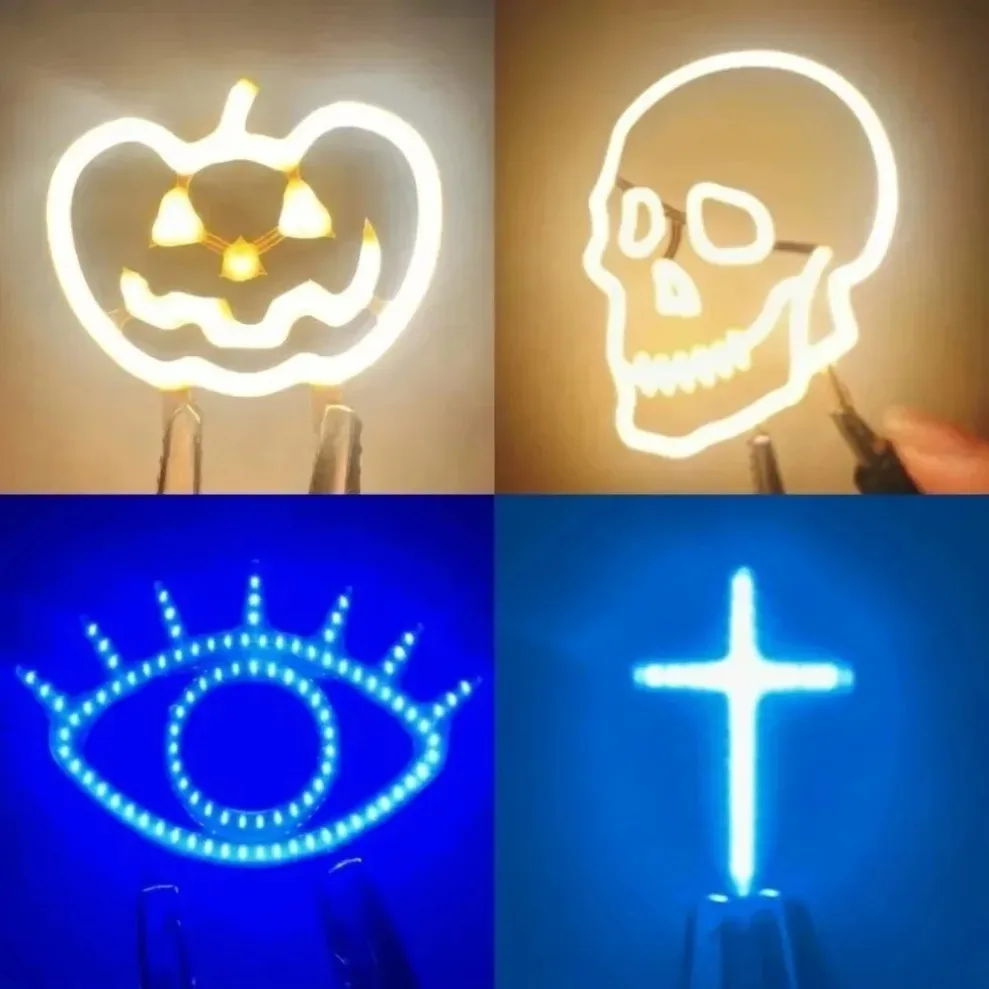 1-2pcs DC3V LED Filament Safe Low Voltage Neon Light Holiday Pattern Atmosphere Lamp Birthday Christmas Party Decor Accessories