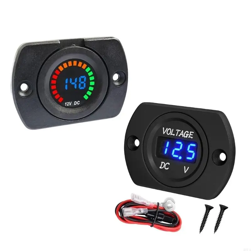 Plugs & Play Automotive Battery Meter with Bright LCD Screen No Wiring Needed 